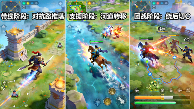 王者荣耀边路英雄带线与全图支援节奏的实战演示
