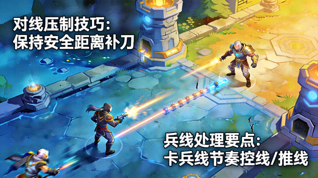 英雄联盟下路双人组对线压制与兵线处理的技巧画面